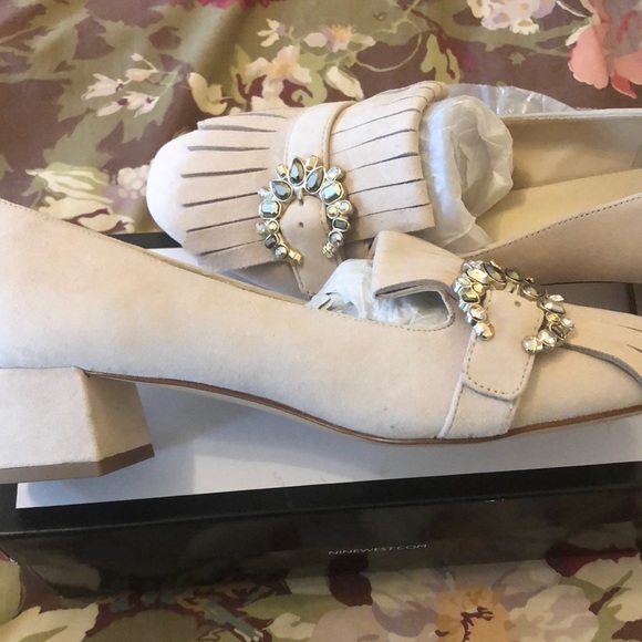 NIB NINE WEST WADLEY NATURAL/ CREAM/IVORY SZ. 9M - Picture 4 of 5